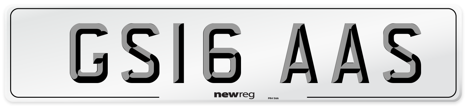 GS16 AAS Number Plate from New Reg